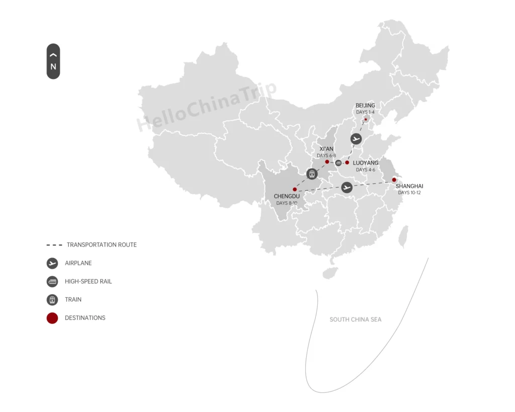 12 Days Beijing-Luoyang-Xi'an-Chengdu- Shanghai Family Tour