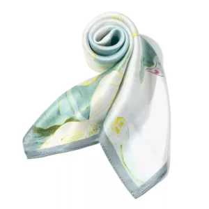 Hangzhou 100% silk scarf – 'Lotus Pond Moonlight' design, blending West Lake’s serenity with elegant Chinese ink-wash art. Perfect travel souvenir.