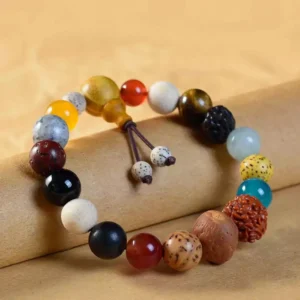 Lingyin Temple 18-Bead Buddhist Bracelet – Authentic Hangzhou keepsake, handcrafted with sacred wooden beads symbolizing blessings & mindfulness.
