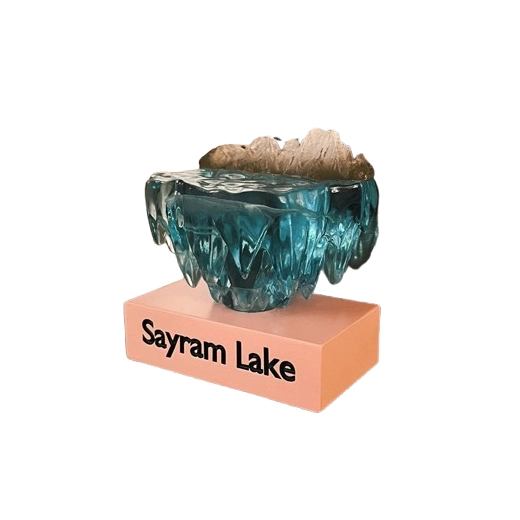 Product Description: Xinjiang Sayram Lake Cultural & Creative Fridge Magnet – A Slice of Alpine Serenity