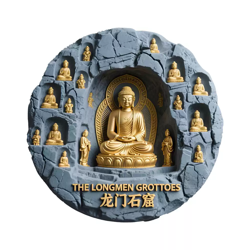 Longmen Grottoes Metal Magnetic Fridge Stick-On: A Timeless Souvenir from Luoyang’s Cultural Heart