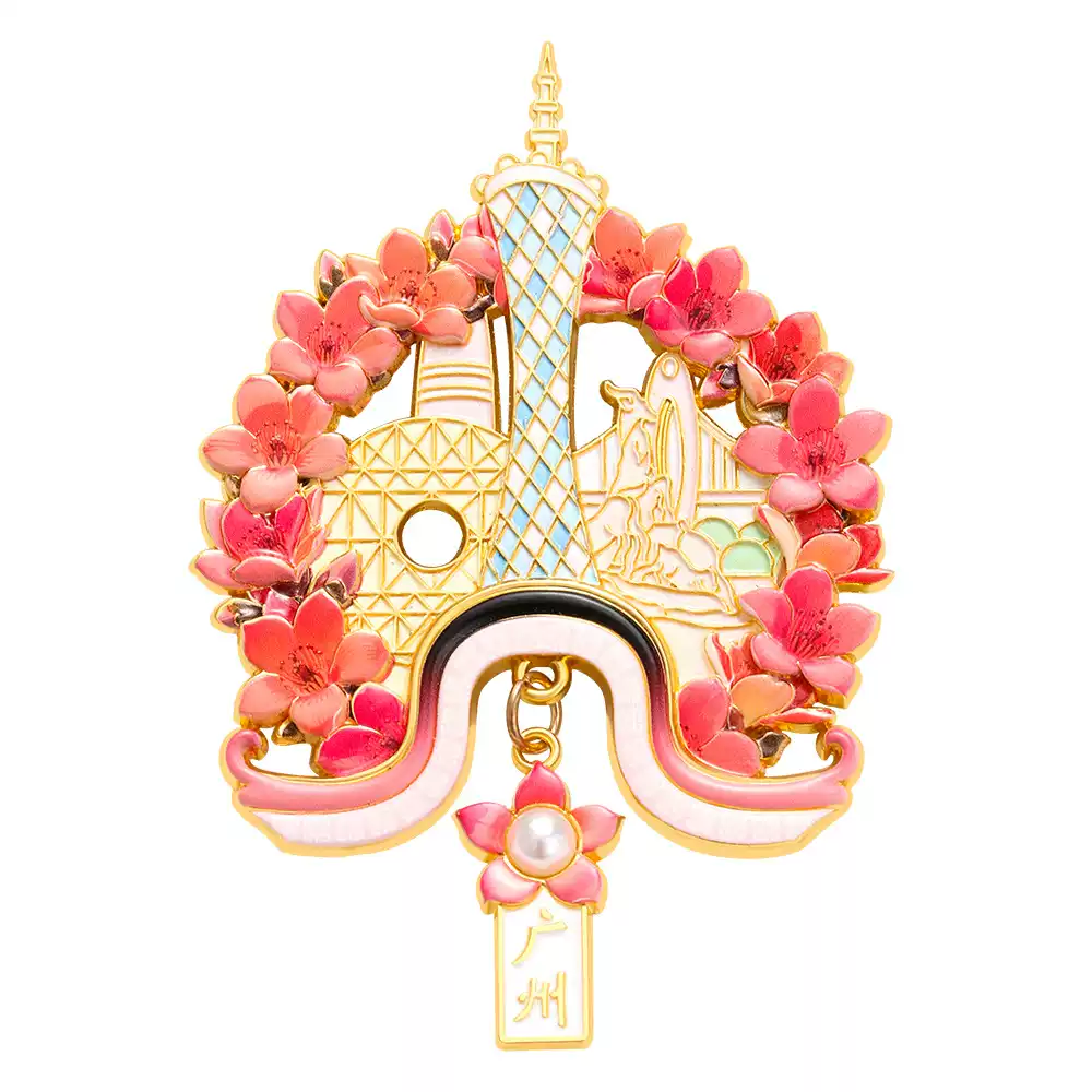 Guangzhou Metal Relief Fridge Magnet – Iconic Cityscape Souvenir