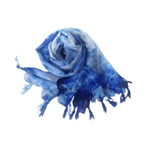 Yunnan-Inspired Handmade Tie-Dye Cotton Shawl โ Ethnic-Style Photography Prop & Travel Scarf from Dali