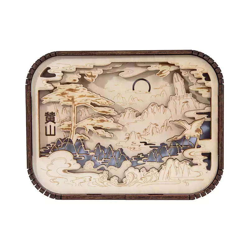Huangshan Wooden Night Light: Chinese-Style Illuminated Keepsake Inspired by Huizhou’s Cultural Heritage & Mountain Scenery